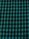 Buffalo Plaid Flannel Fabric Turquoise/Black