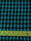 Buffalo Plaid Flannel Fabric Turquoise/Black