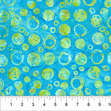 Tela de algodón «Turquoise Bubble Celebration» 44/45, por yarda