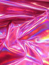 Ultra Holographic Glossy Patent Spandex Vinyl Fabric / Purple / Sold By The Yard