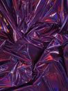 Ultra Holographic Glossy Patent Spandex Vinyl Fabric / Purple / Sold By The Yard