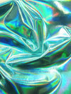 Ultra Holographic Glossy Patent Spandex Vinyl Fabric / Purple / Sold By The Yard