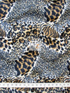 Brown Tiger/Leopard Hybrid Velboa Tiger Animal Short Pile Fabric / Sold By The Yard||color:Brown Leopard