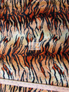 Tejido de felpa de pelo corto con estampado de tigre naranja / Se vende por metros||color: Naranja tigre