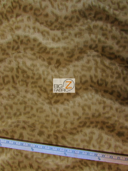 Tejido de felpa de pelo corto con estampado de leopardo en color café claro / Se vende por metros||color: Café claro con estampado de leopardo