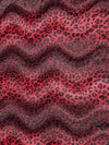 Tejido de felpa de pelo corto con estampado de leopardo en rojo y negro / Se vende por metros||color: rojo y negro con estampado de leopardo