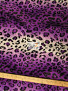 Purple/White Velboa Leopard Animal Short Pile Fabric / Sold By The Yard||color:Purple/White Leopard