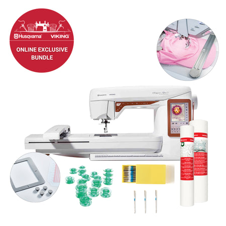 HUSQVARNA® VIKING® DESIGNER TOPAZ™ 40 Sewing & Embroidery Machine Bundle