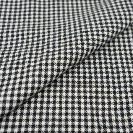 Tejidos RTC de 44"/45" de ancho, franela 100 % algodón teñida en hilo, vendida por yardas, estampado a cuadros en tonos crema y negro