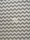 Poly Cotton Fabric .4" Zig Zag Chevron / Gray/White / Sold By The Yard||color:Gray/White