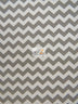 Poly Cotton Fabric .4" Zig Zag Chevron / Gray/White / Sold By The Yard