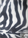 White/Black Big Strip Velboa Zebra Animal Short Pile Fabric / Sold By The Yard||color:White/Black Zebra
