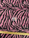 Pink/Black Big Stripe Velboa Zebra Animal Short Pile Fabric / Sold By The Yard||color:Pink/Black Zebra