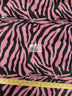 Pink/Black Big Stripe Velboa Zebra Animal Short Pile Fabric / Sold By The Yard