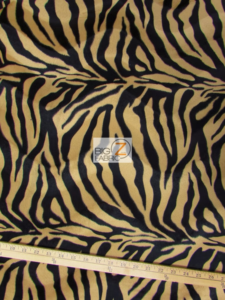 Sepia Brown/Black Stripe Velboa Zebra Animal Short Pile Fabric / Sold By The Yard||color:Brown/Black Zebra