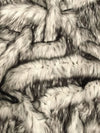 Tejido de pelo sintético de pelo largo estilo husky ártico de Alaska / color marfil / se vende por yardas