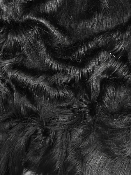 Tela de pelo sintético «Monster Faux» / Negro / Se vende por yarda