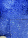 Pelo sintético corto y desgreñado «Tinsel Tip» / Azul real  Plata / Se vende por yardas