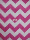 Poly Cotton Fabric 1" Zig Zag Chevron / White/Fuchsia / Sold By The Yard||color:Fuchsia/White