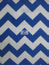 Poly Cotton Fabric 1" Zig Zag Chevron / White/Royal / Sold By The Yard||color:Royal Blue/White
