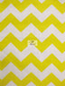 Poly Cotton Fabric 1" Zig Zag Chevron / White/Yellow / Sold By The Yard