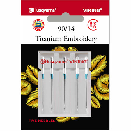 HUSQVARNA® VIKING® Titanium Embroidery Needles Size 90/14 5-Pack -- Product Image