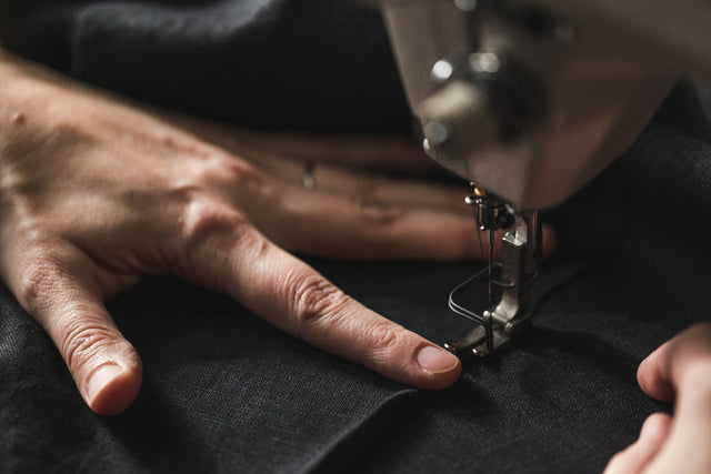 black-fabric-in-sewing-machine