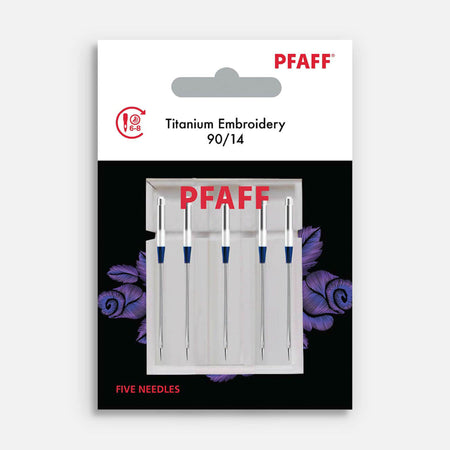 PFAFF® Titanium Embroidery Needles Size 90/14 5-Pack -- Product Image