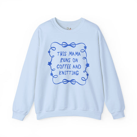 Sudadera «Coffee and Knitting» || color: azul claro