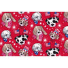 Patriotic Pups on Red Dogs 100% Cotton Fabric Price Per Yard