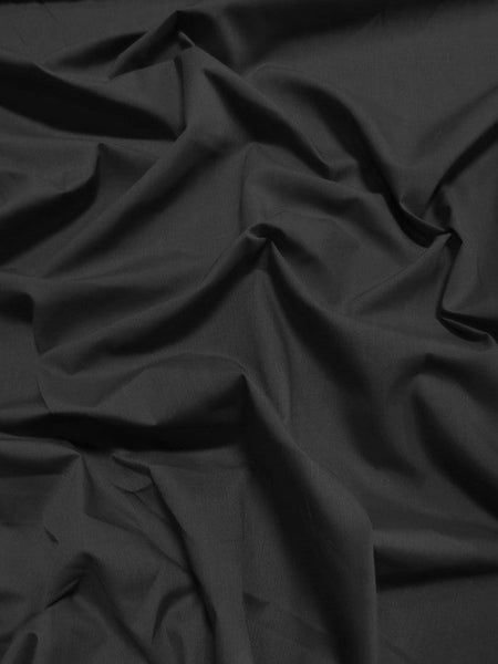Poly Cotton Solid Fabric 58"/60" Width / Black / Sold By The Yard