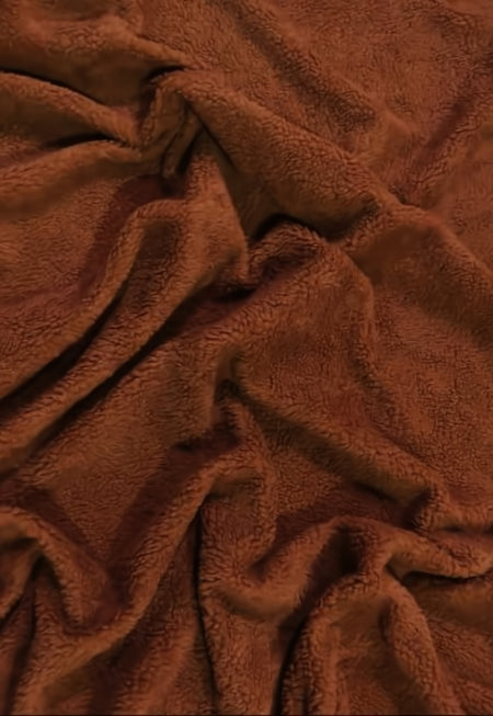 Sherpa Faux Fur Fabric / Rust / Sold By The Yard||color:Rust