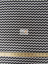 Tejido de poliéster y algodón. Zigurat en zigzag de 1 cm / Negro/Blanco / Se vende por metros