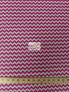 Poly Cotton Fabric .4" Zig Zag Chevron / White/Fuchsia / Sold By The Yard