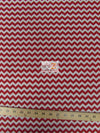 Tejido de poliéster y algodón. Zigurat en zigzag de 1 cm / Blanco/Rojo / Se vende por metros
